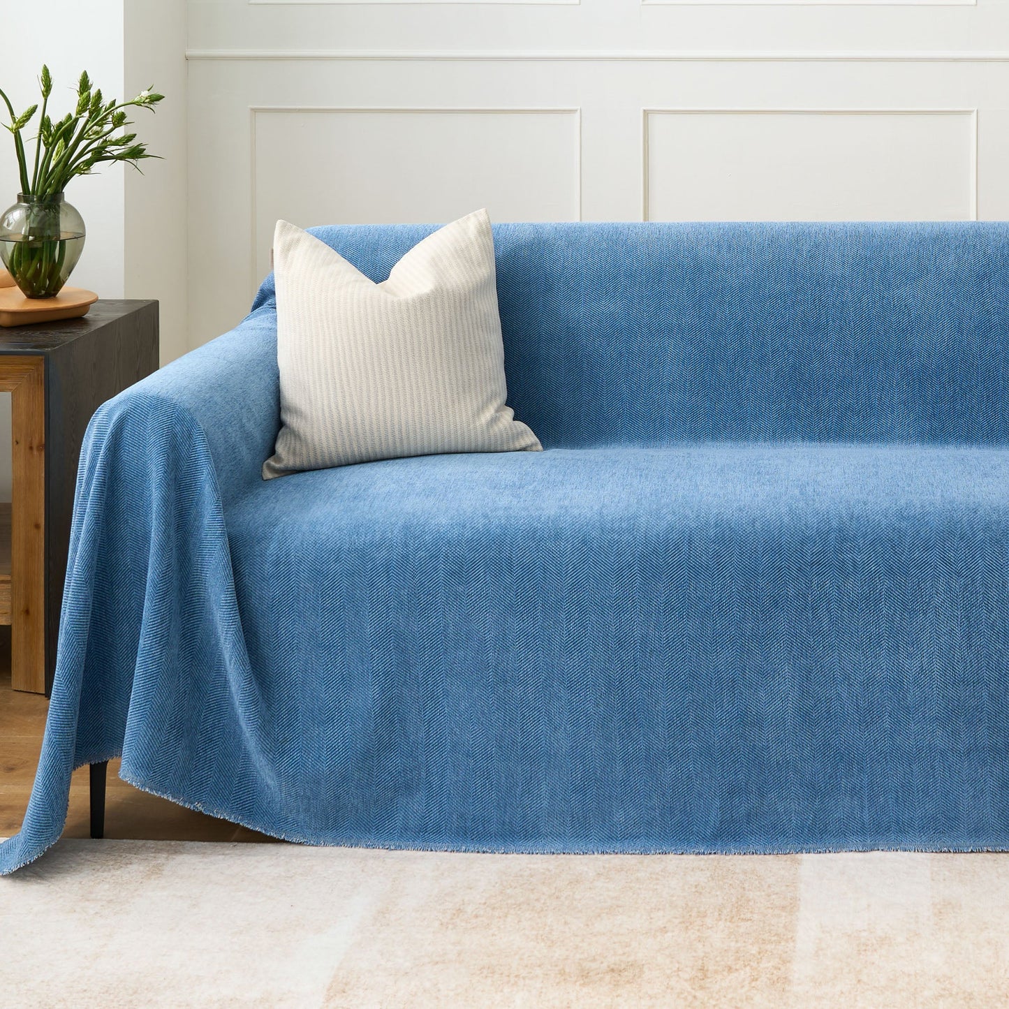 Pet Friendly Herringbone Sofa Cover - Durable Protector