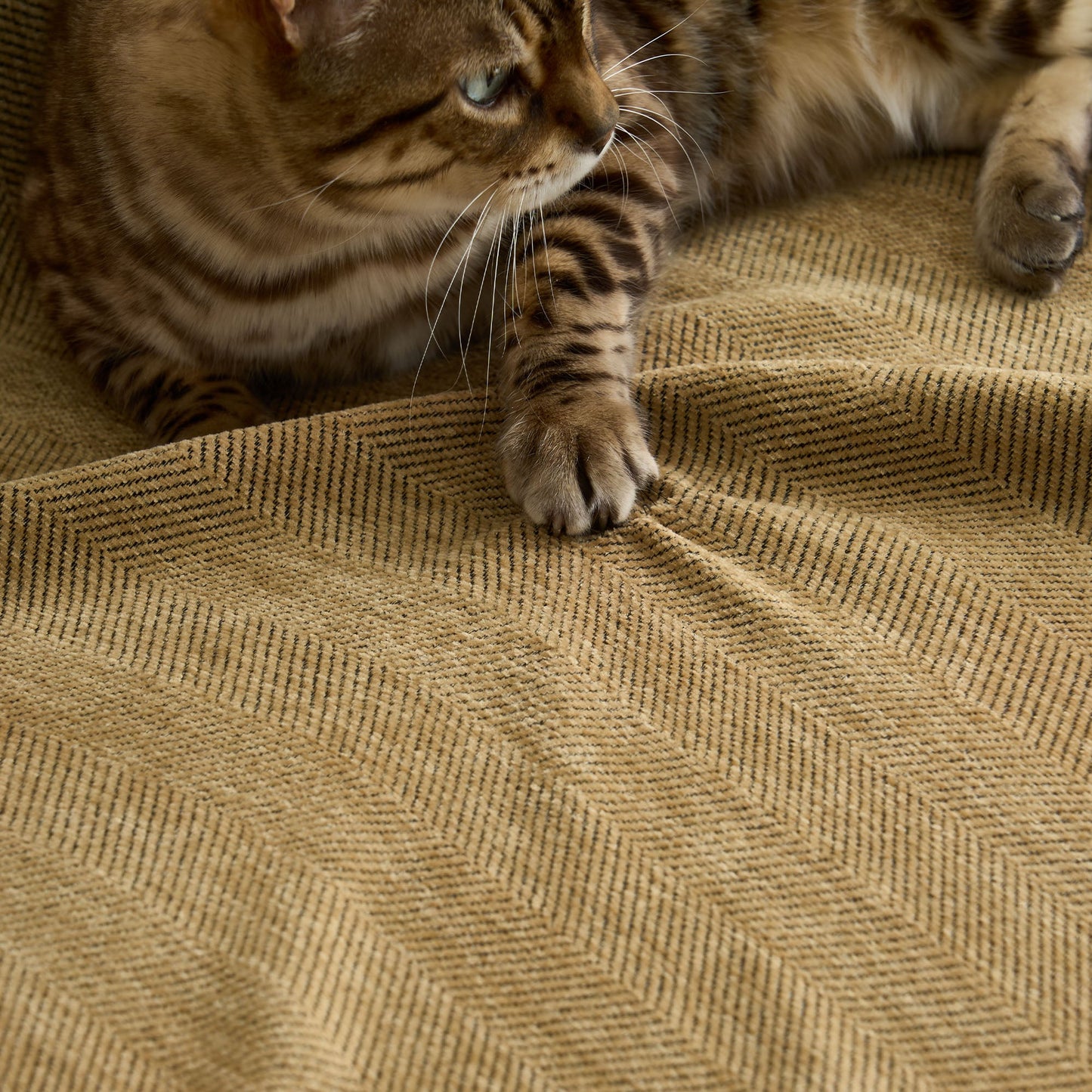 Pet Friendly Herringbone Sofa Cover - Durable Protector