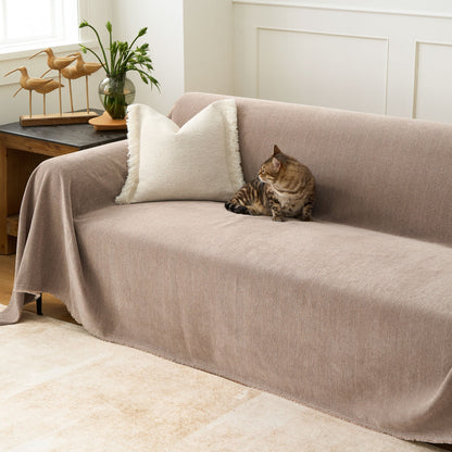 Pet Friendly Herringbone Sofa Cover - Durable Protector