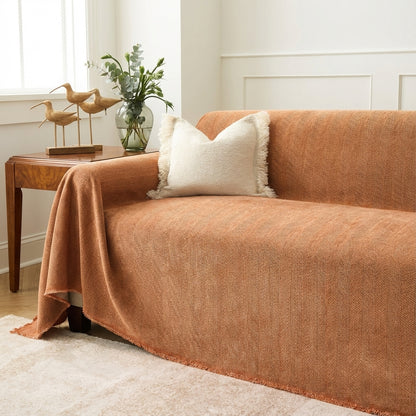 Pet Friendly Herringbone Sofa Cover - Durable Protector