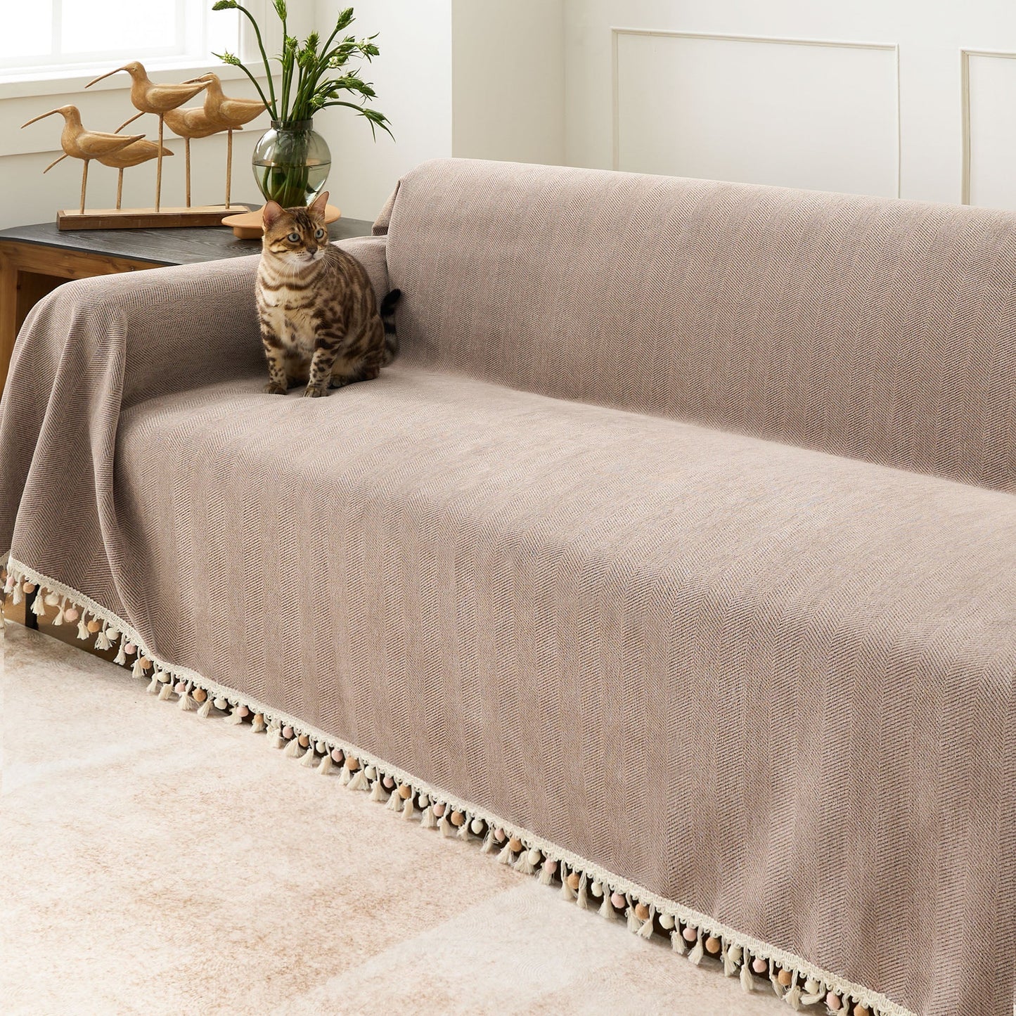 Pet Friendly Tassel Throw - Sofa Protector