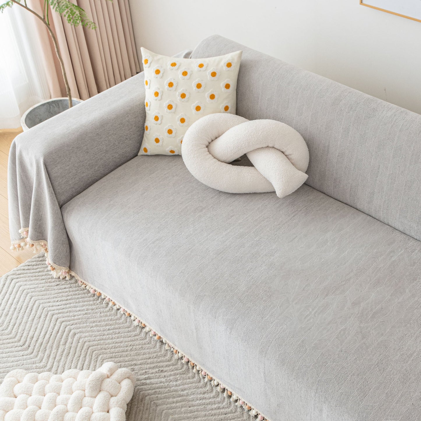 Pet Friendly Tassel Throw - Sofa Protector