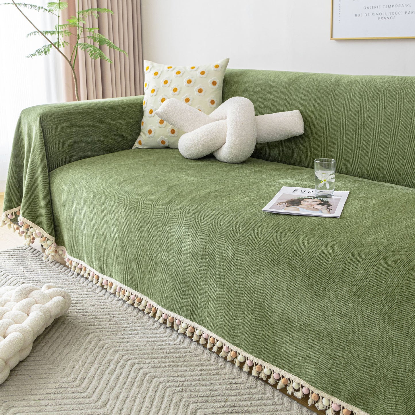 Pet Friendly Tassel Throw - Sofa Protector