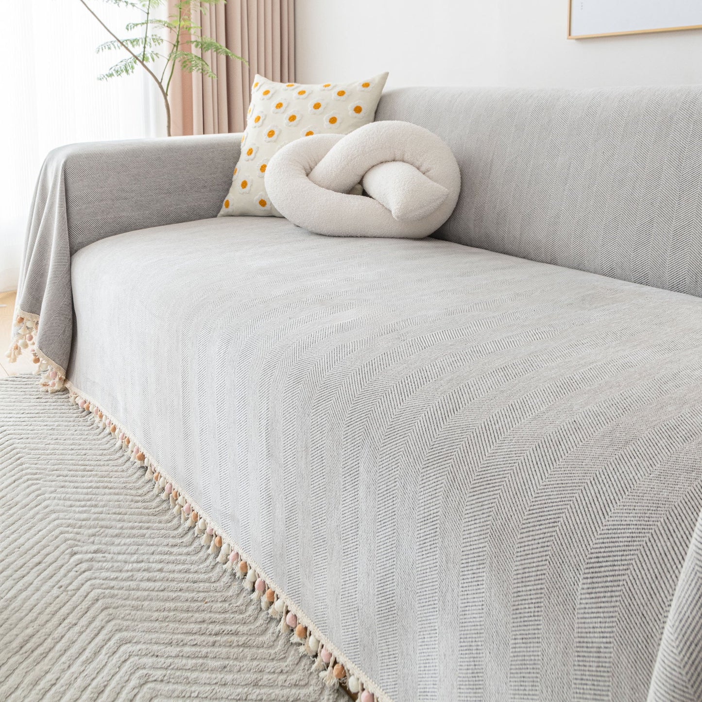 Pet Friendly Tassel Throw - Sofa Protector