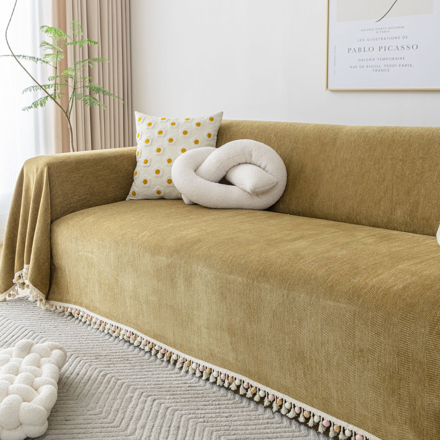 Pet Friendly Tassel Throw - Sofa Protector