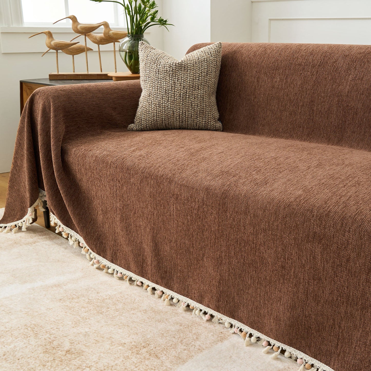 Pet Friendly Tassel Throw - Sofa Protector