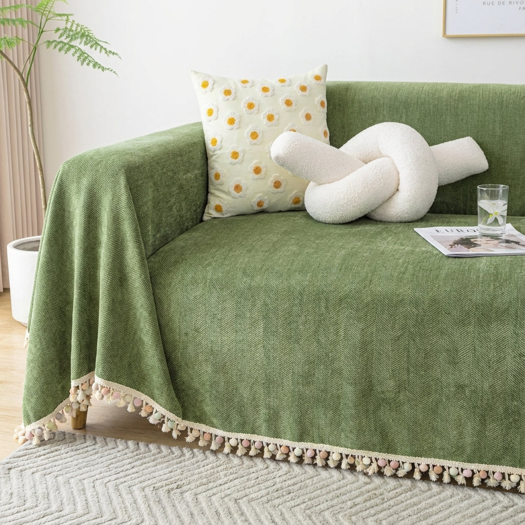 Pet Friendly Tassel Throw - Sofa Protector