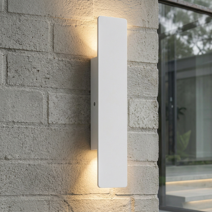 Rectangular Outdoor Wall Light with Up-Down Illumination