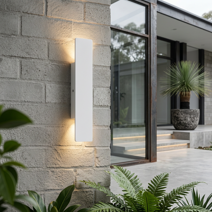 Rectangular Outdoor Wall Light with Up-Down Illumination