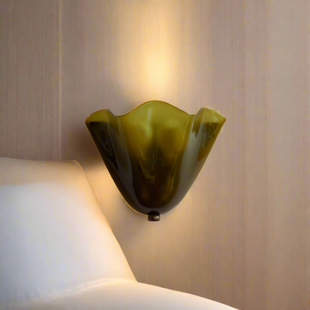 Retro Stained Glass Wall Sconce - Skirt Shell
