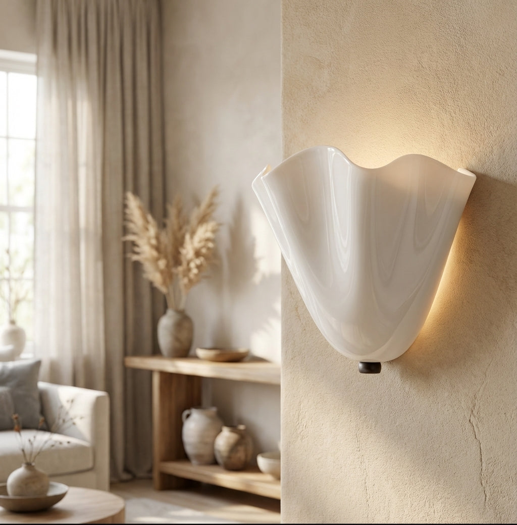 Retro Stained Glass Wall Sconce - Skirt Shell