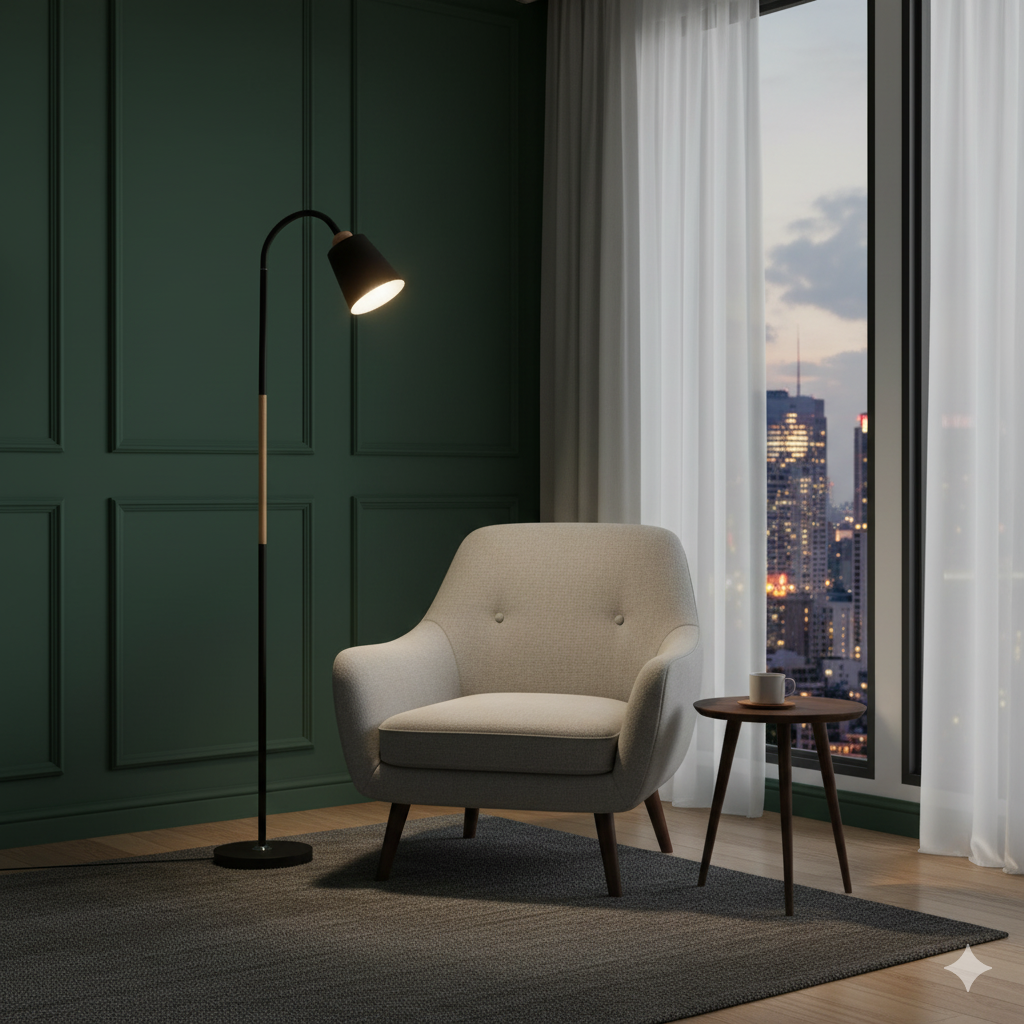 Rotating Tapered Floor Lamp – Nordic Metal Stand