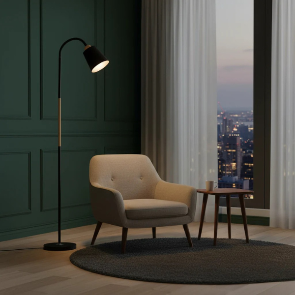 Rotating Tapered Floor Lamp – Nordic Metal Stand