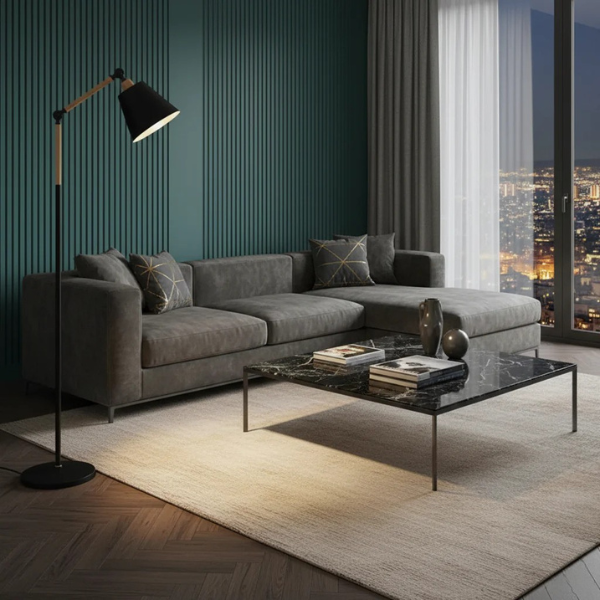 Rotating Tapered Floor Lamp – Nordic Metal Stand