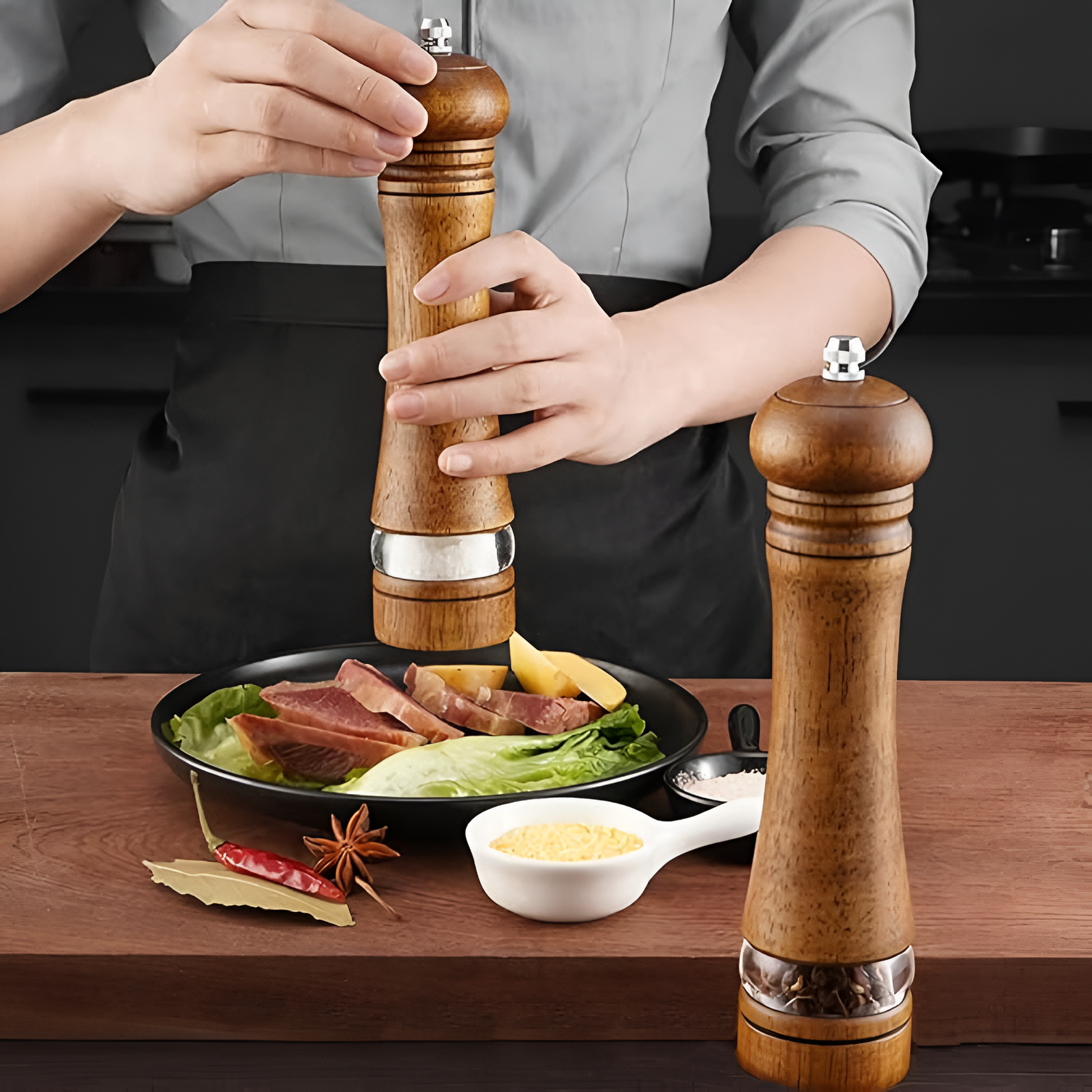 Rustic Oak Seasoning Grinder 4