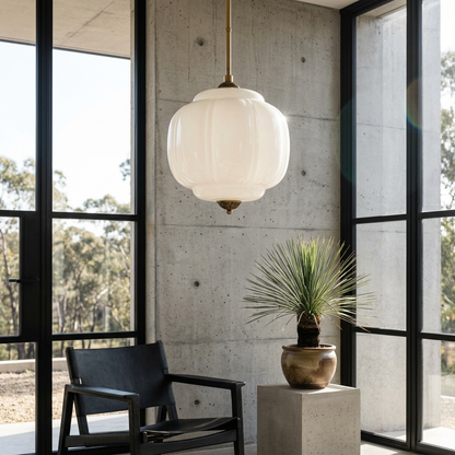 Scalloped Glass Lantern Pendant Light
