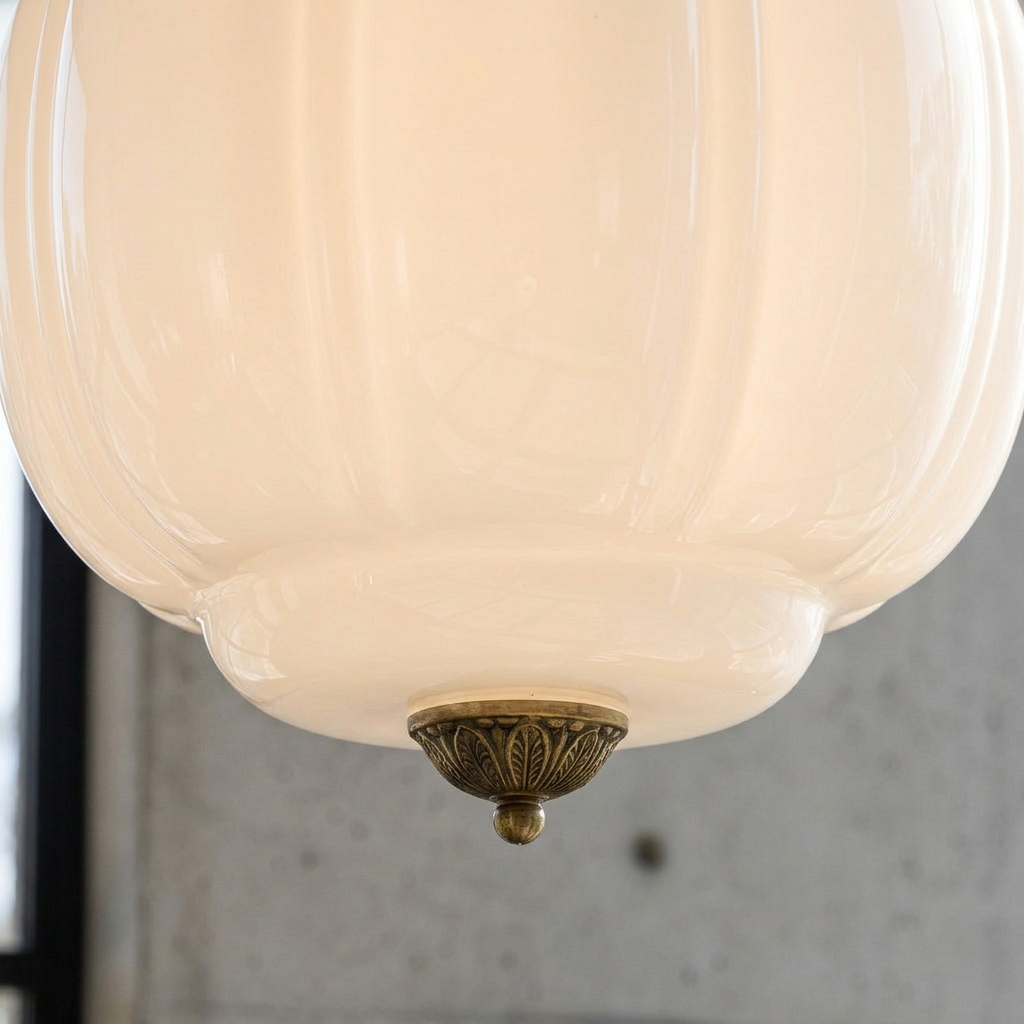 Scalloped Glass Lantern Pendant Light