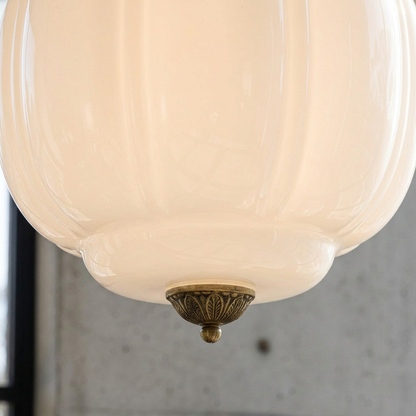 Scalloped Glass Lantern Pendant Light