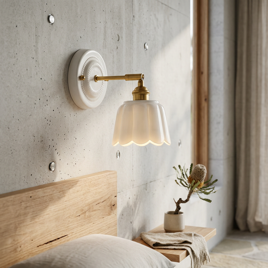 Scalloped Glass Shade Wall Sconce