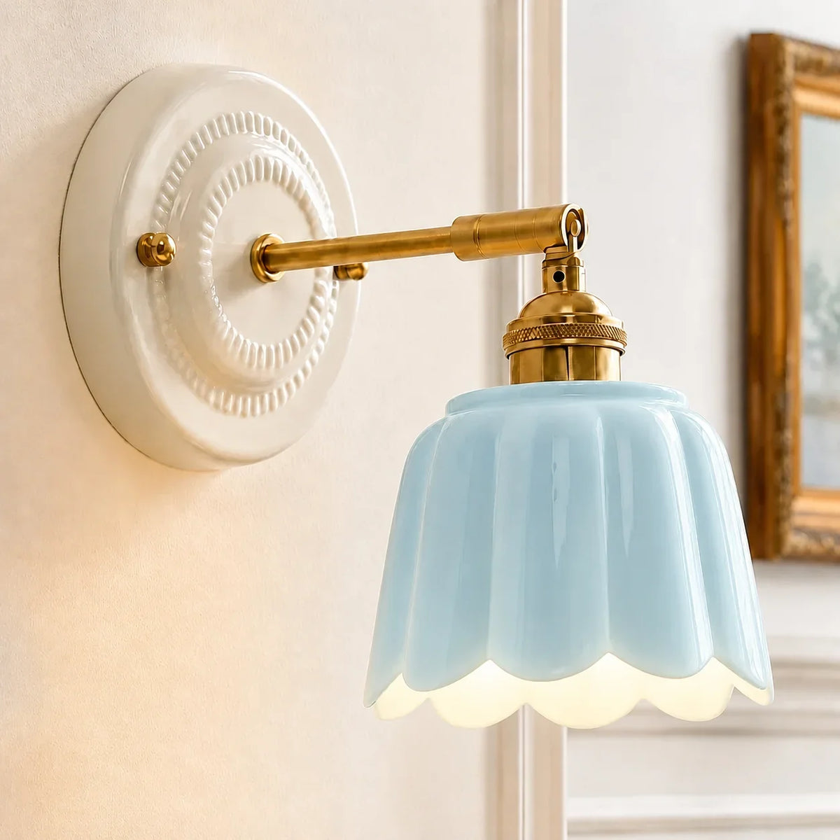 Lior Vintage Flower Ceramic Wall Sconce 7