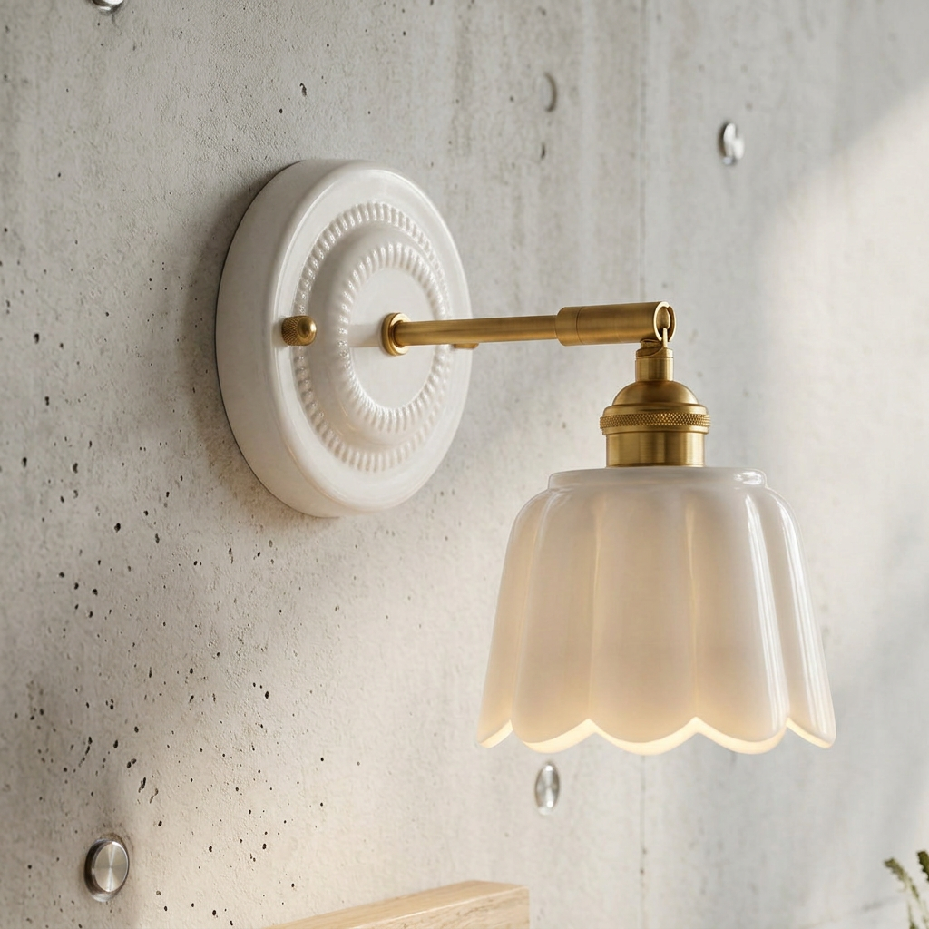 Scalloped Glass Shade Wall Sconce