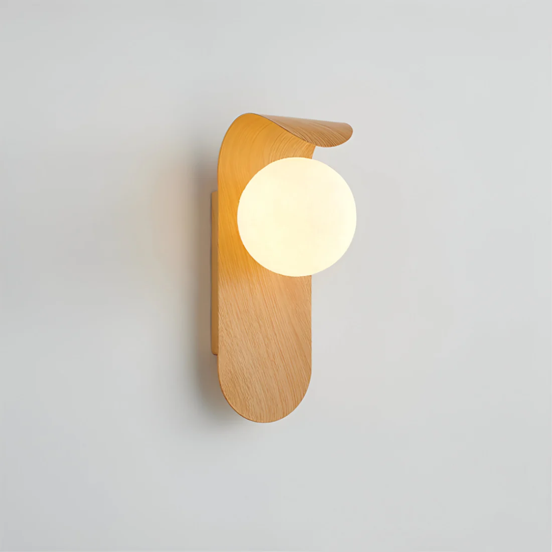 Scandinavian Wood & Globe Wall Sconce
