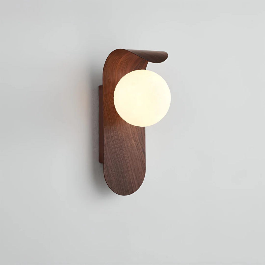 Scandinavian Wood & Globe Wall Sconce