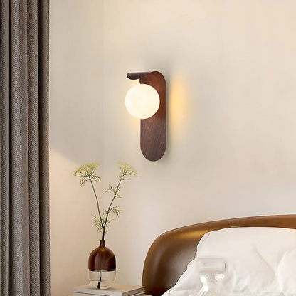 Scandinavian Wood & Globe Wall Sconce