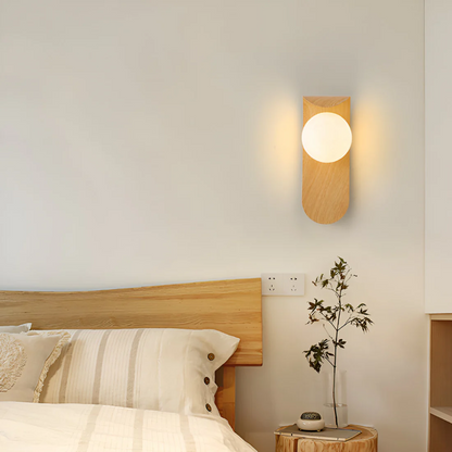 Scandinavian Wood & Globe Wall Sconce
