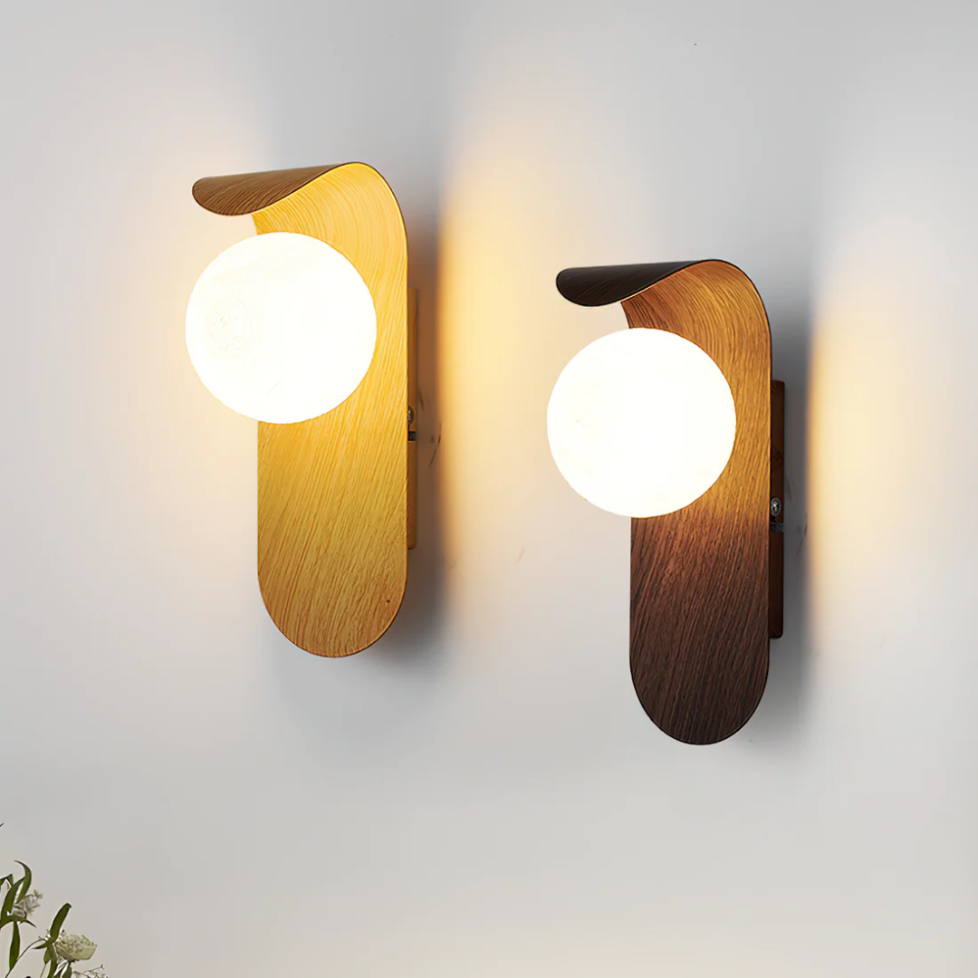 Scandinavian Wood & Globe Wall Sconce