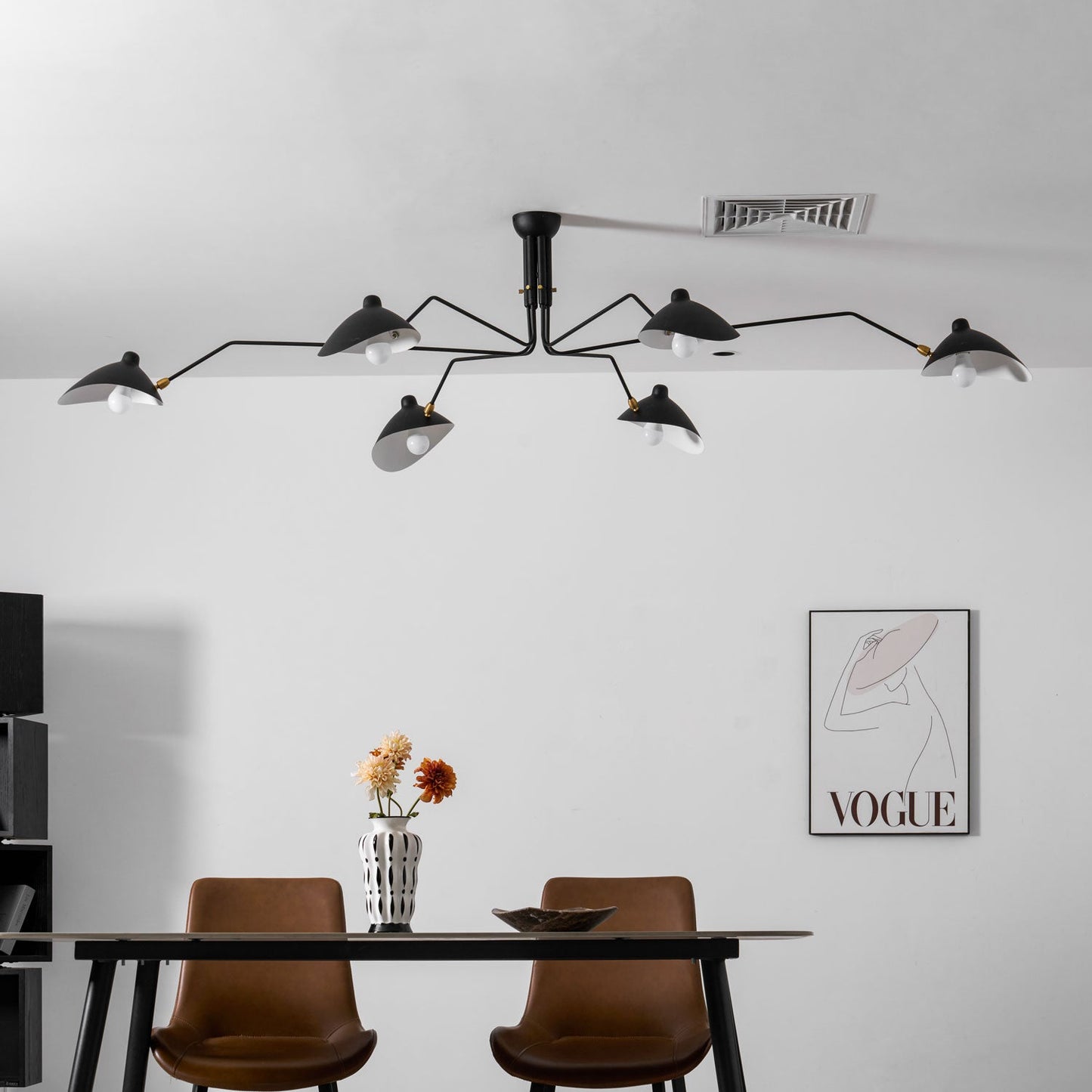 Sculptural Multi-Arm Ceiling Light Fixture
