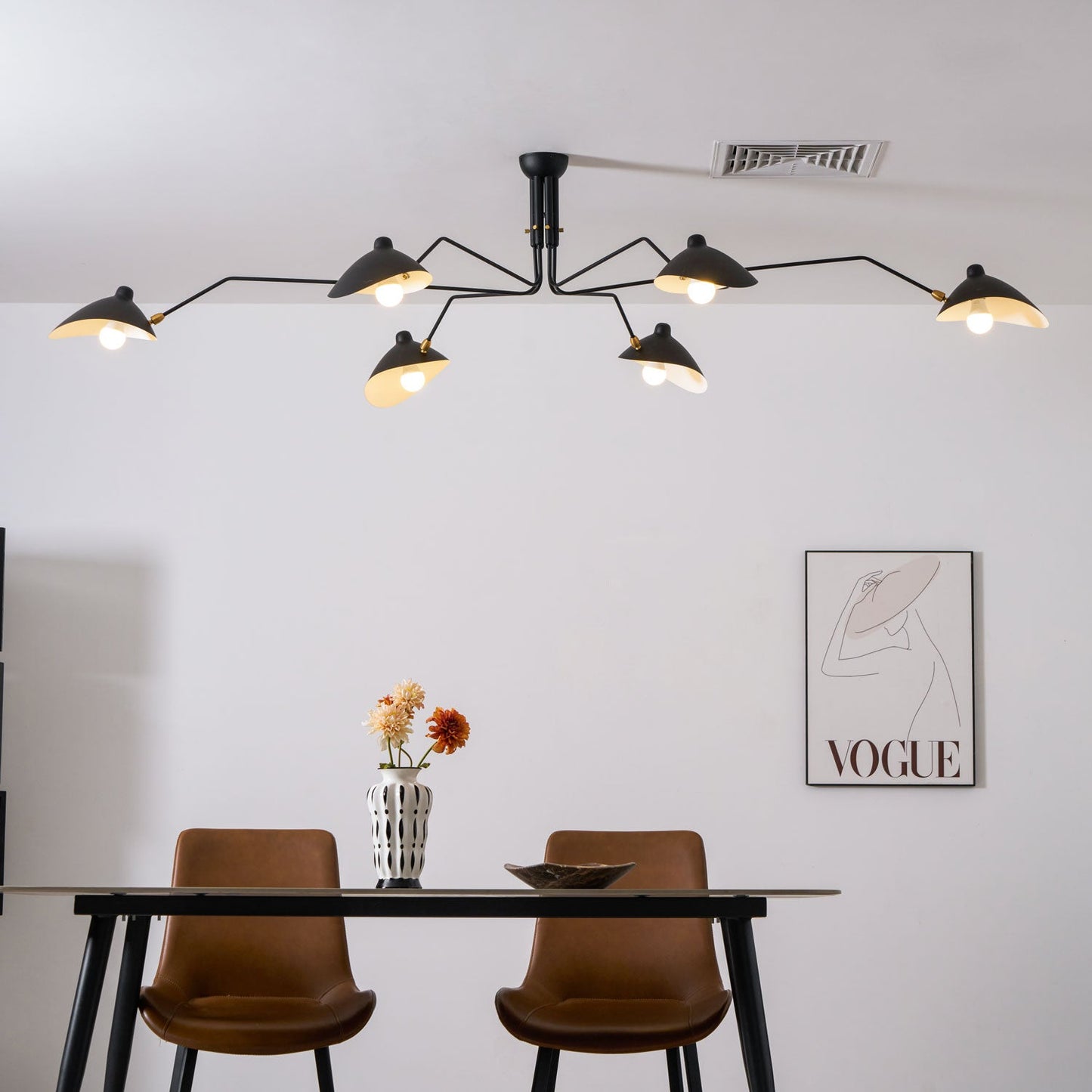 Sculptural Multi-Arm Ceiling Light Fixture