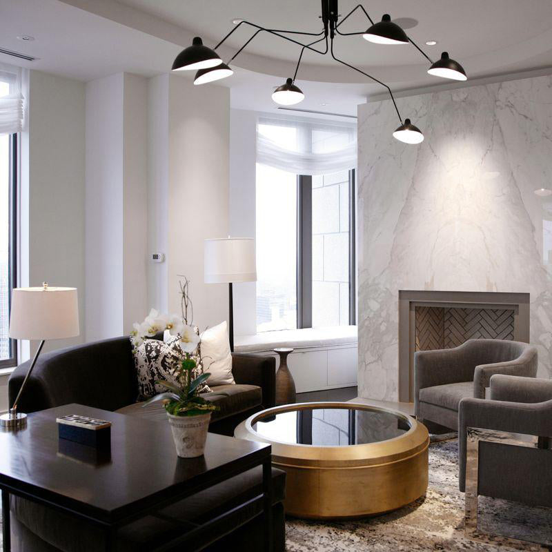 Sculptural Multi-Arm Ceiling Light Fixture