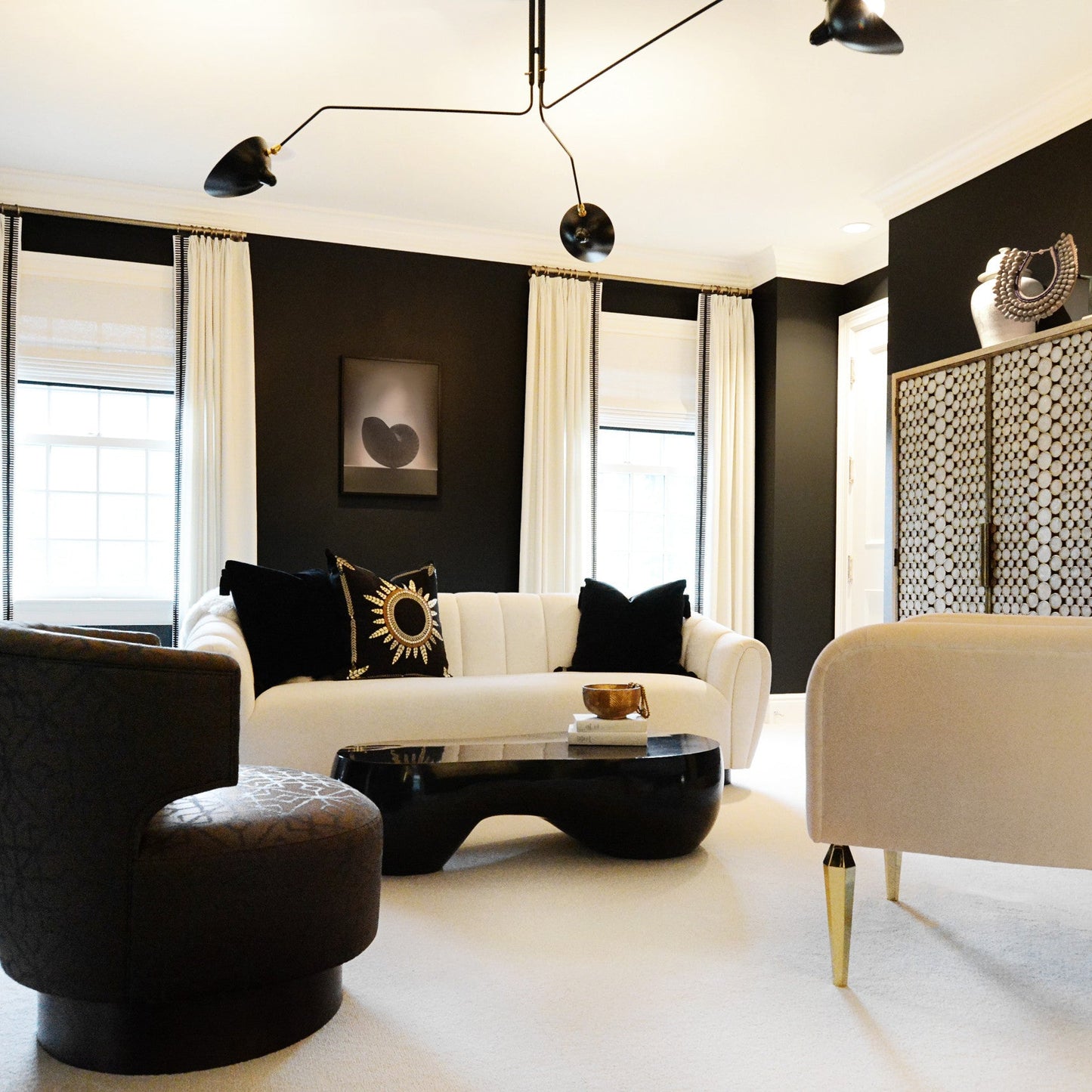 Sculptural Multi-Arm Ceiling Light Fixture