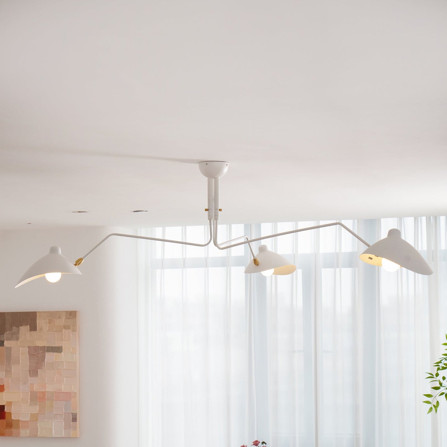 Sculptural Multi-Arm Ceiling Light Fixture