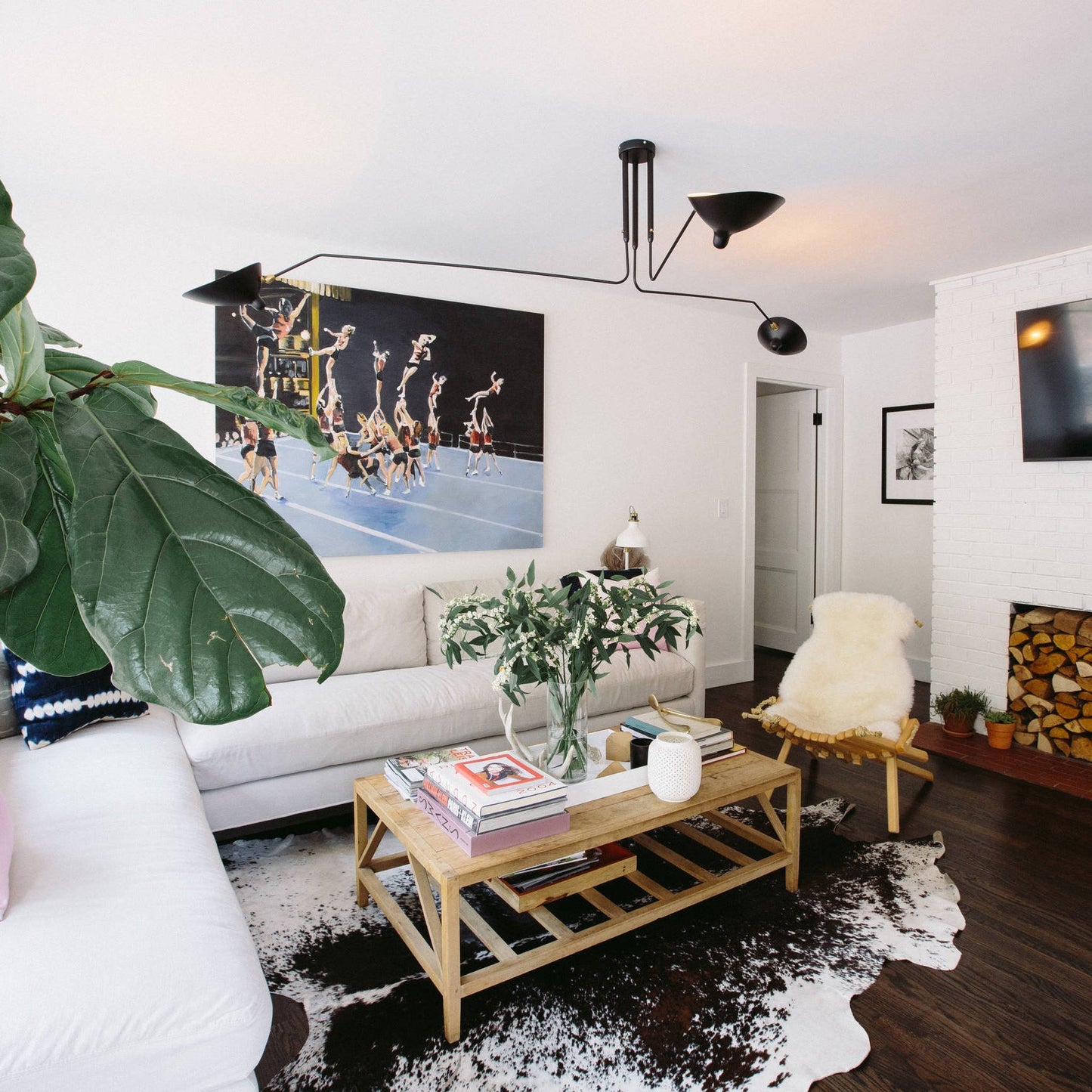 Sculptural Multi-Arm Ceiling Light Fixture