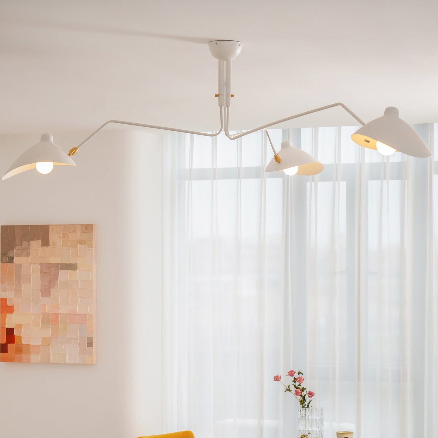 Sculptural Multi-Arm Ceiling Light Fixture