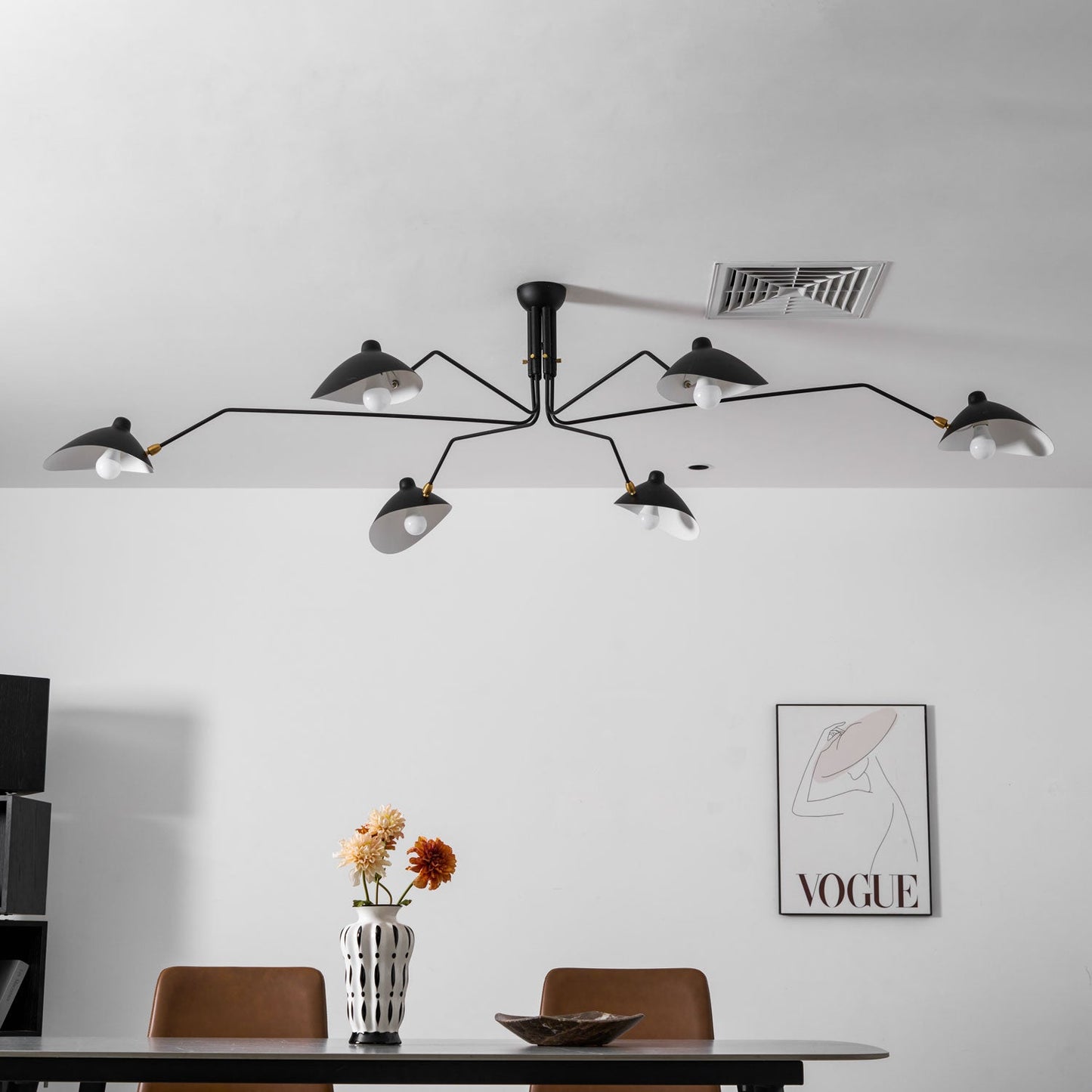 Sculptural Multi-Arm Ceiling Light Fixture