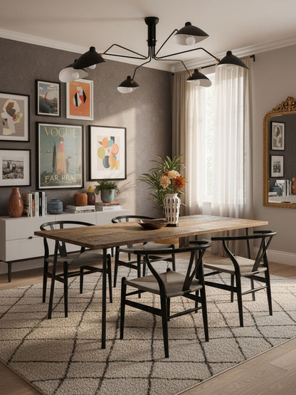 Sculptural Multi-Arm Ceiling Light Fixture