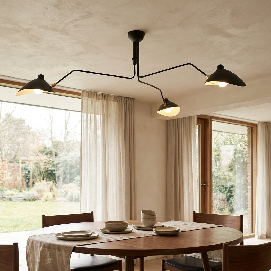 Sculptural Multi-Arm Ceiling Light Fixture