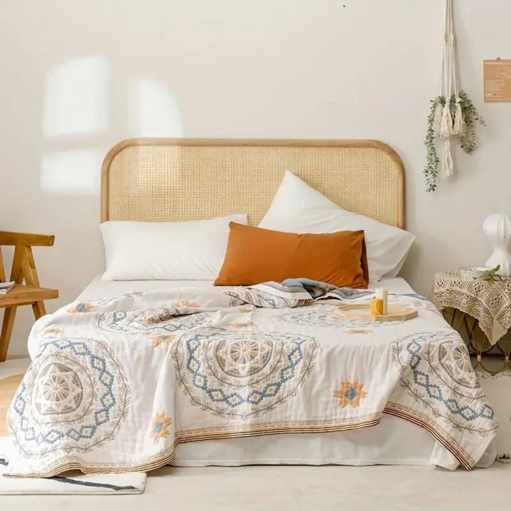 Serene Mandala Pattern Throw - 100% Cotton