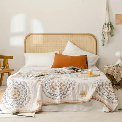 Serene Mandala Pattern Throw - 100% Cotton