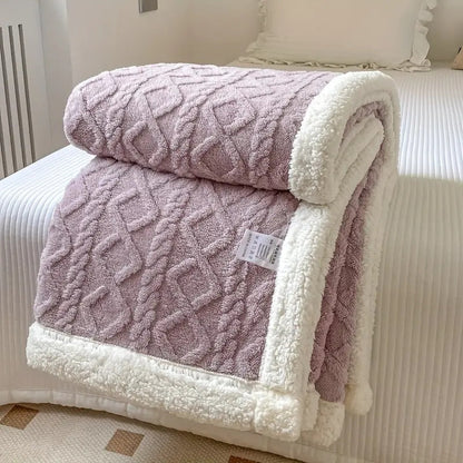 Snuggle Reversible Sherpa Fleece Throw Blanket