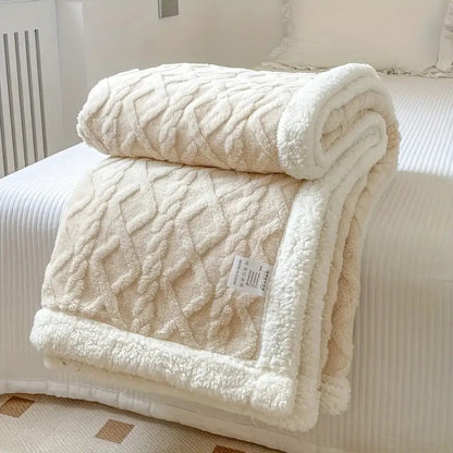 Snuggle Reversible Sherpa Fleece Throw Blanket