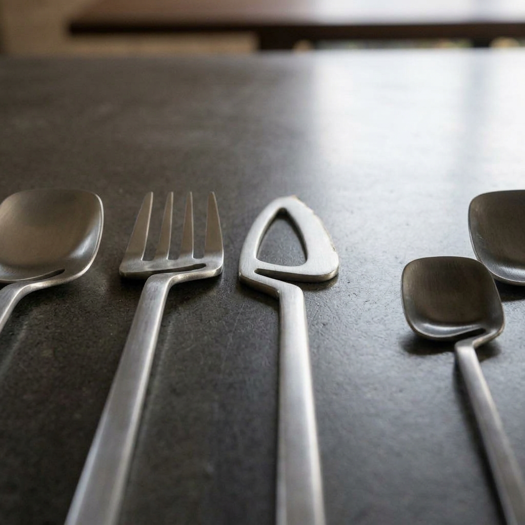 Stainless Steel Cutlery Set with Cutout Handles