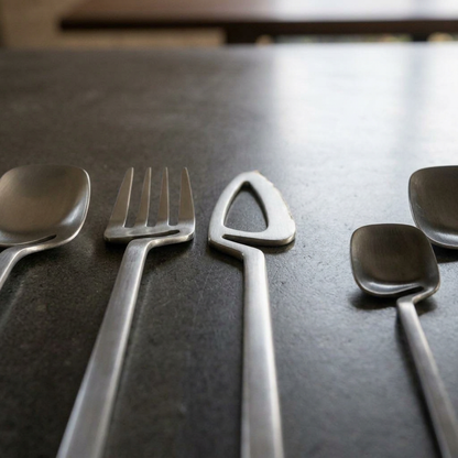 Stainless Steel Cutlery Set with Cutout Handles