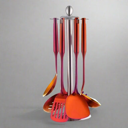 Elara Haus Cooking Utensils Set - Stainless Steel Vibrant Finish 0