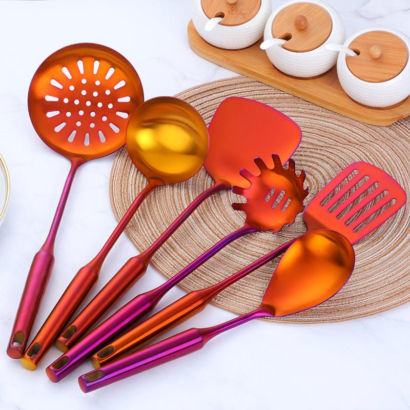 Elara Haus Cooking Utensils Set - Stainless Steel Vibrant Finish 1