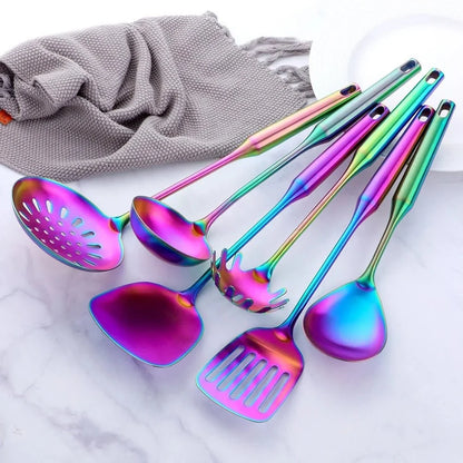 Elara Haus Cooking Utensils Set - Stainless Steel Vibrant Finish 2