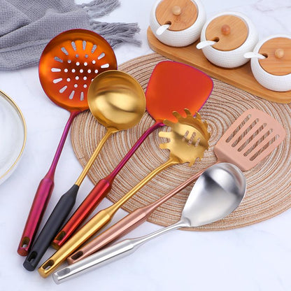 Elara Haus Cooking Utensils Set - Stainless Steel Vibrant Finish 4